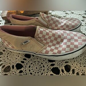 Vans Classic Slip-On Checkerboard Pink White Skateboarding Shoes‎ Size Missy 6